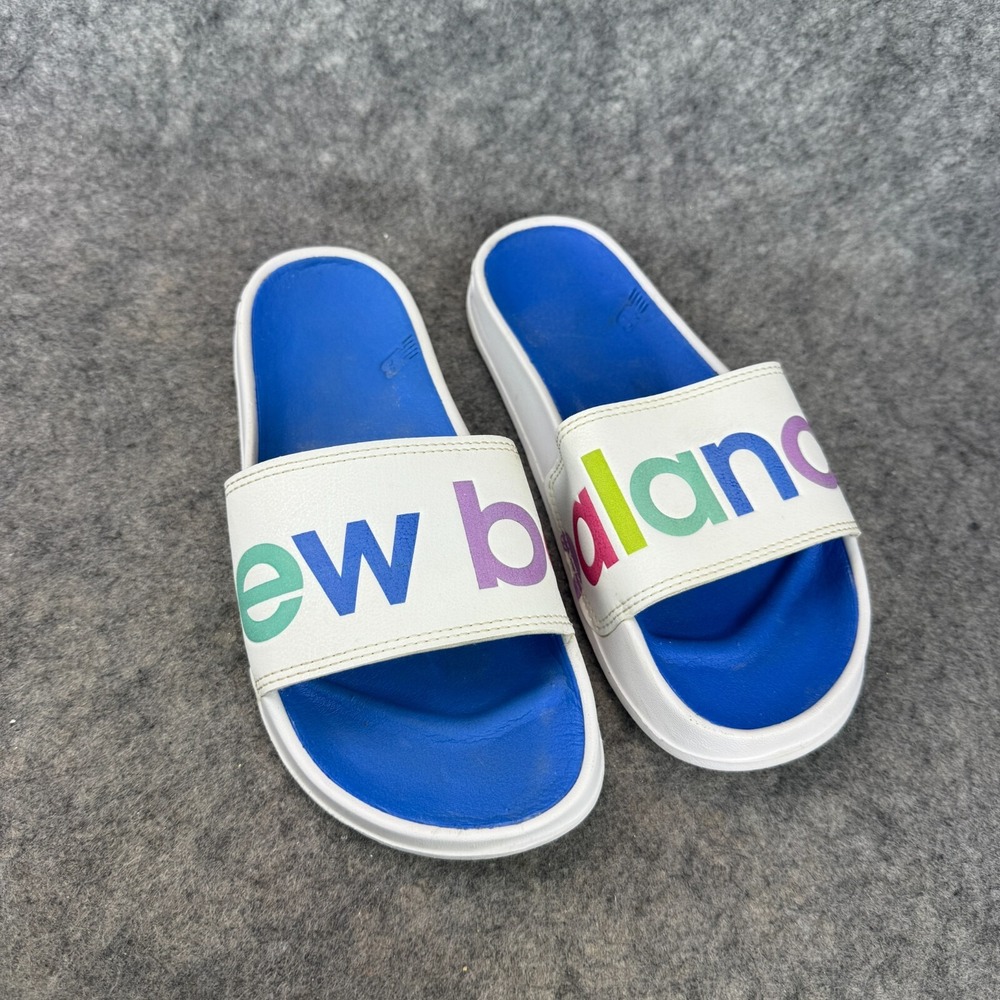 New Balance Women's Sports Slide Sandal Blue-White Sliders Size 7 SWF200A1
